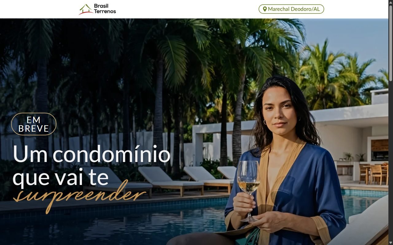 Prévia da landing page Brasil Terrenos Garden Prime em Marechal Deodoro/AL