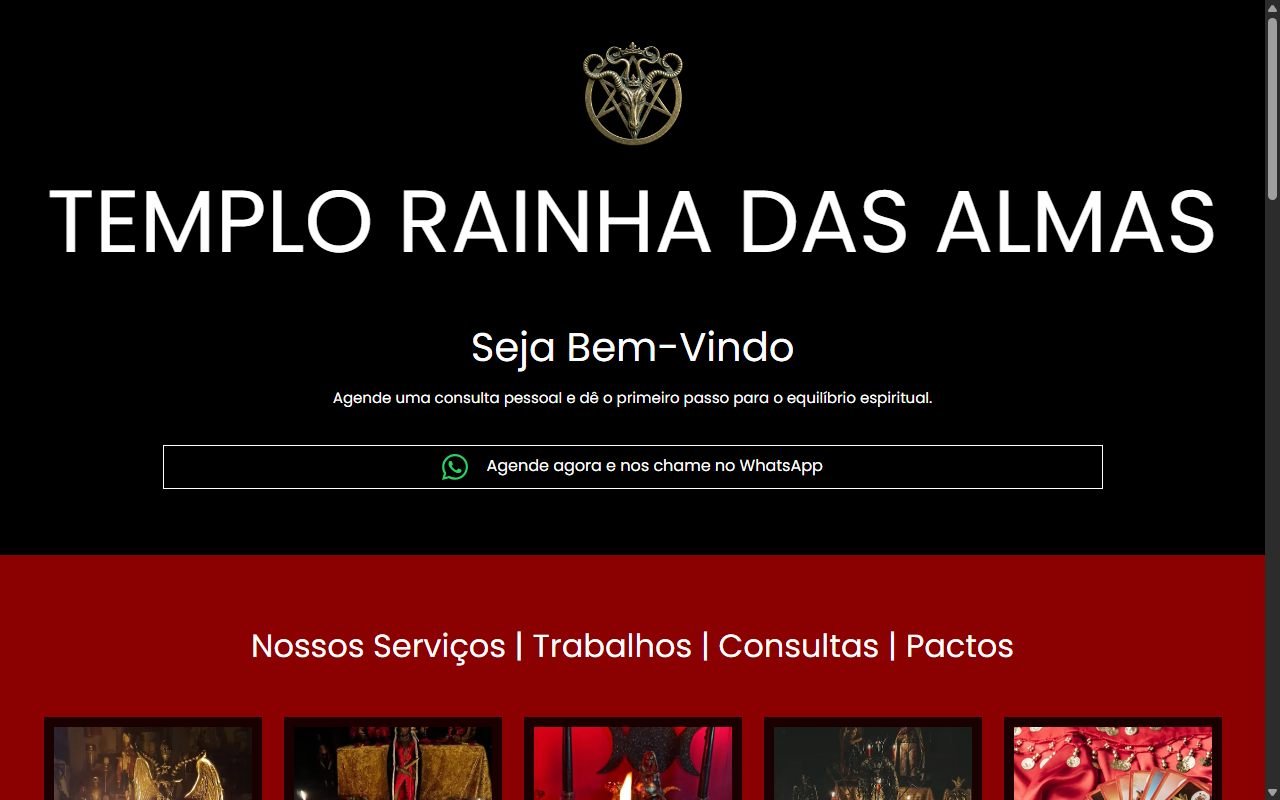 Prévia do site Templo Rainha das Almas