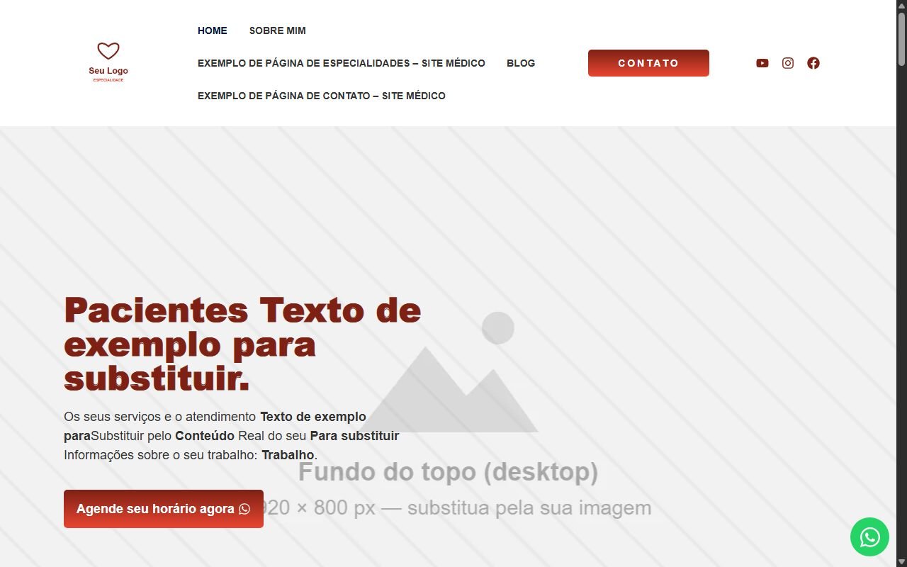 Prévia do site institucional de exemplo para médico